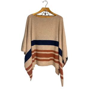J. Crew Cashmere- blend Popover Poncho in Stripe